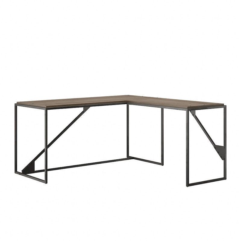 Bureau d'angle industriel de 157 cm de longueur