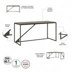 Bureau d'angle industriel de 157 cm de longueur