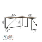 Bureau d'angle industriel de 157 cm de longueur